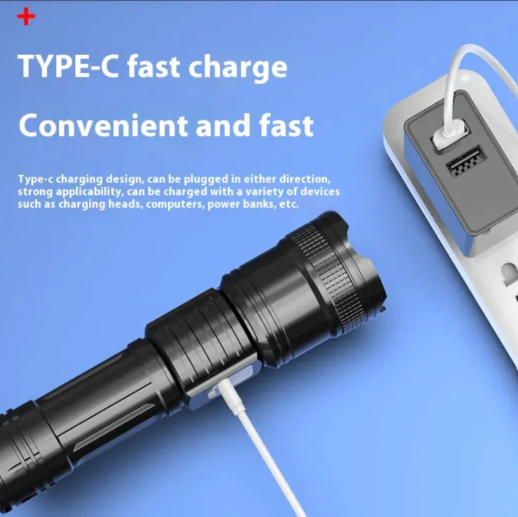 Adjustable Beam Rechargeable Flashlight