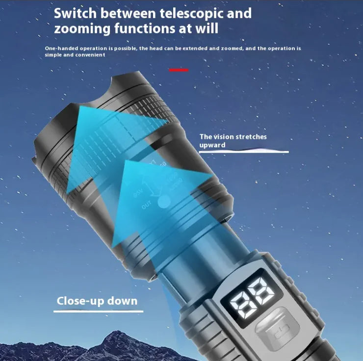 Adjustable Beam Rechargeable Flashlight